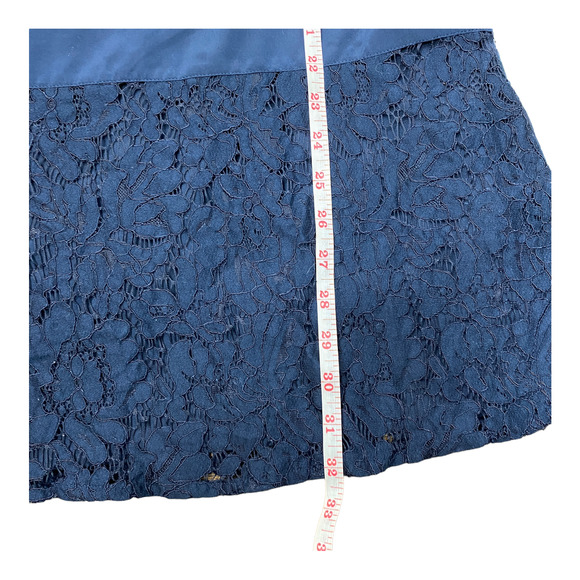 Abercrombie & Fitch Navy Blue Lace Long Sleeve A-Line Dress Size Small - Picture 9 of 14